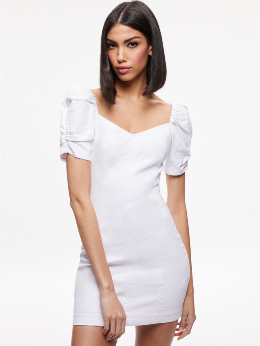 Alice + Olivia WHITE MIMI DENIM MINI DRESS SZ 10 - Picture 3 of 12